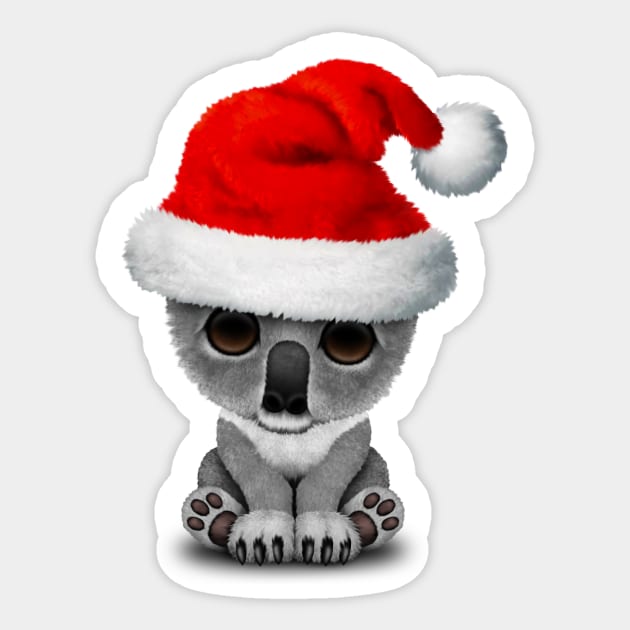 Baby Koala Wearing a Santa Hat Sticker by jeffbartels